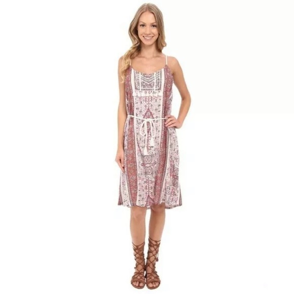 Lucky Brand Tribal Print Tie Waist Dress Size XS - Picture 2 of 11